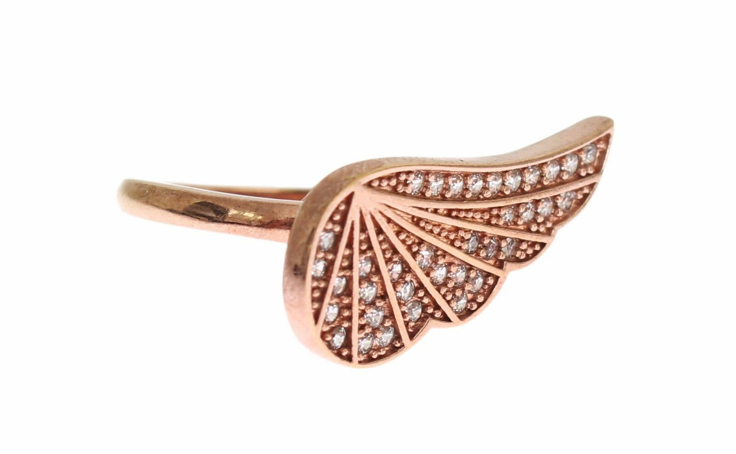 Nialaya Elegant Pink Gold CZ Crystal Ring Nialaya