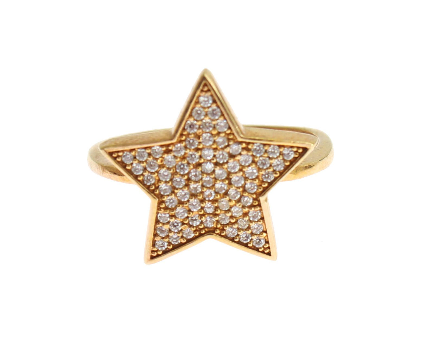 Nialaya Elegant Gold-Plated Sterling Silver Ring with CZ Crystals Nialaya