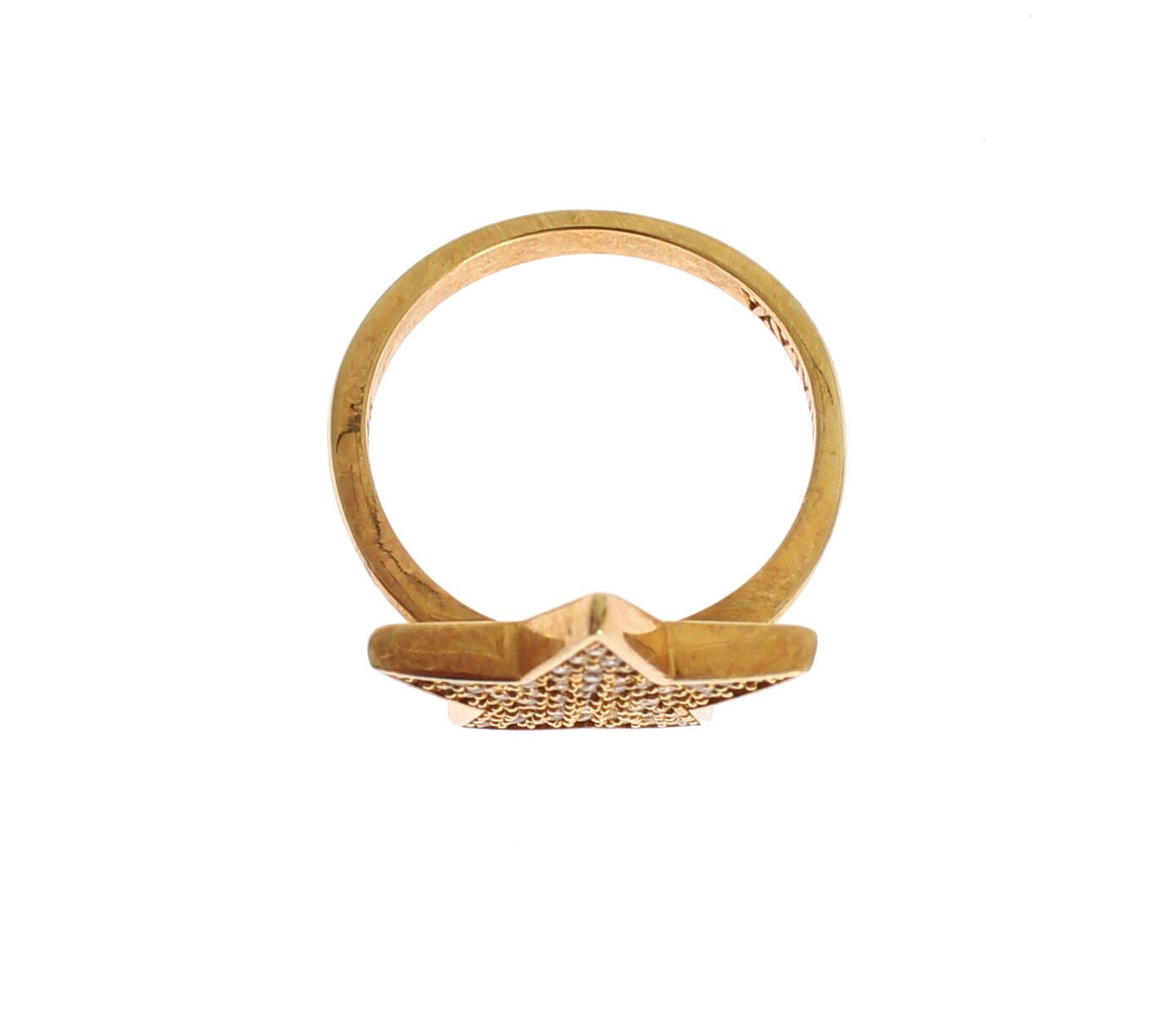 Nialaya Elegant Gold-Plated Sterling Silver Ring with CZ Crystals Nialaya