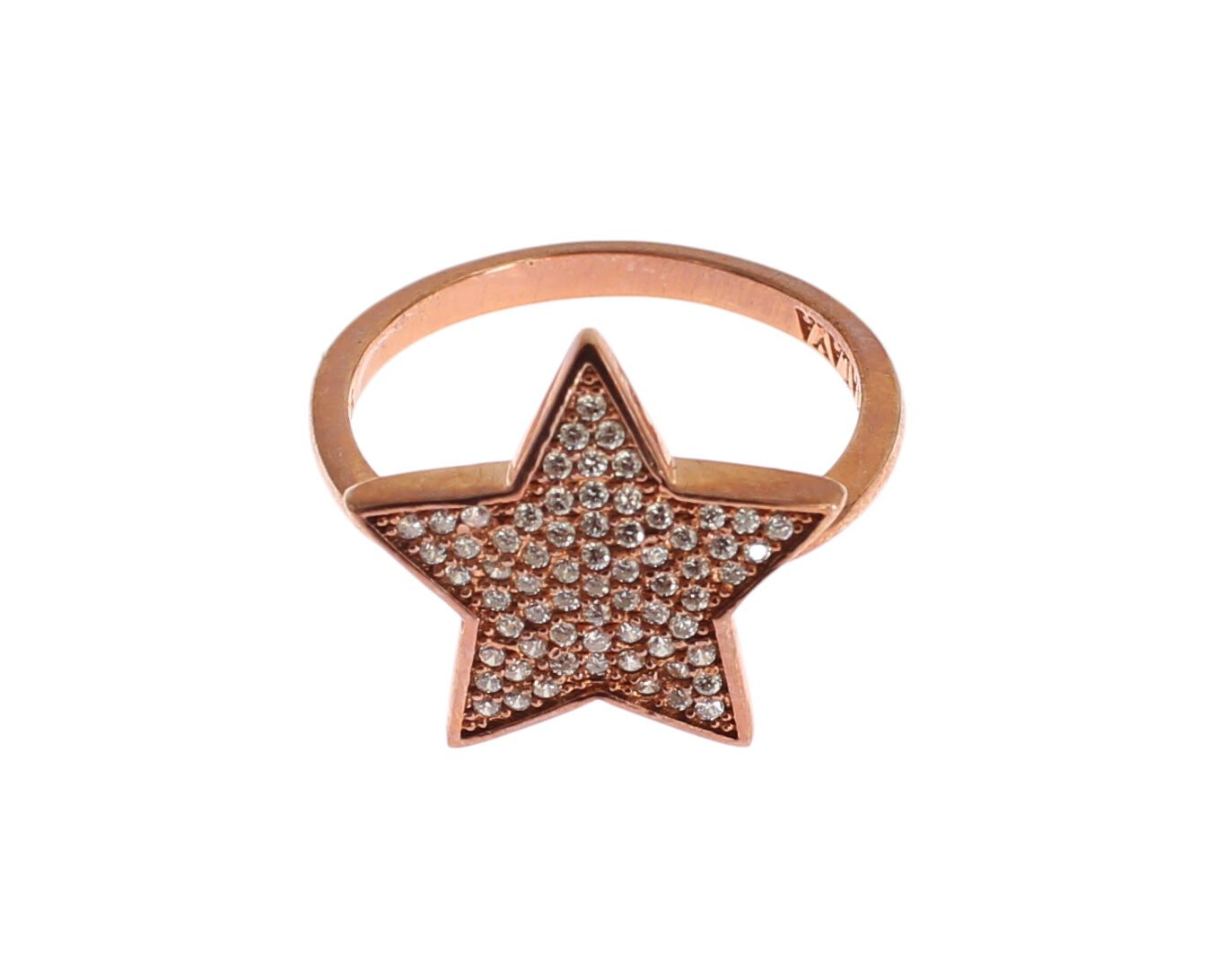 Nialaya Dazzling Pink Gold Plated Sterling Silver CZ Ring Nialaya