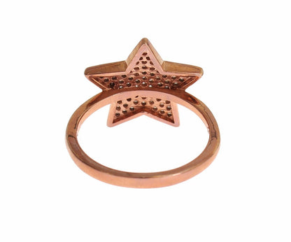 Nialaya Dazzling Pink Gold Plated Sterling Silver CZ Ring Nialaya