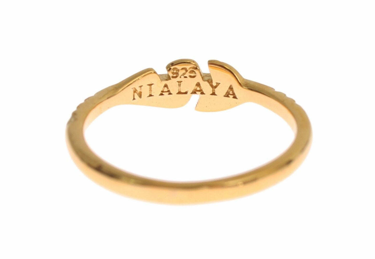 Nialaya Elegant Gold Plated Sterling Silver CZ Ring Nialaya