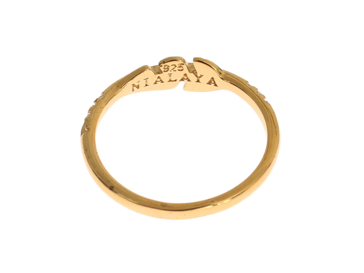 Nialaya Elegant Gold Plated Sterling Silver CZ Ring Nialaya