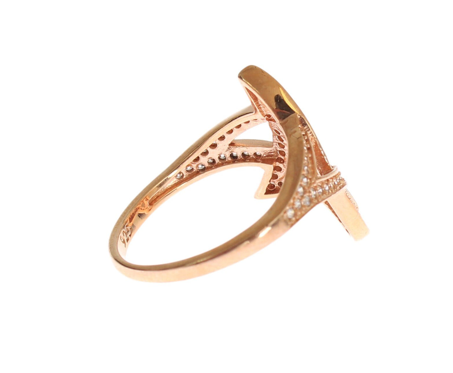 Nialaya Pink Gold Plated Silver CZ Crystal Ring Nialaya