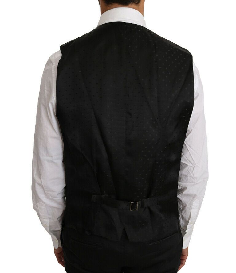 Dolce & Gabbana Elegant Black Formal Wool Blend Vest Dolce & Gabbana