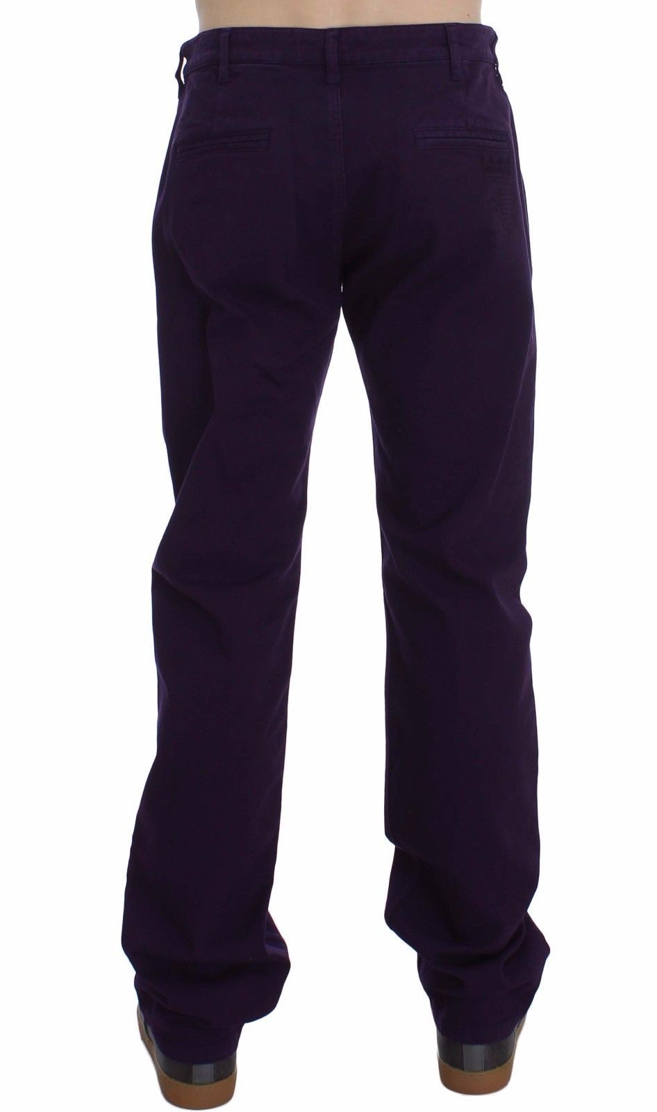 GF Ferre Purple Cotton Stretch Slim Chinos GF Ferre