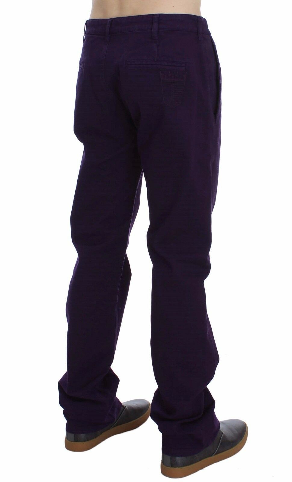 GF Ferre Purple Cotton Stretch Slim Chinos GF Ferre