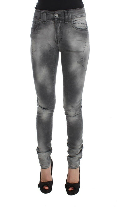 John Galliano Chic Gray Slim Fit Designer Jeans John Galliano