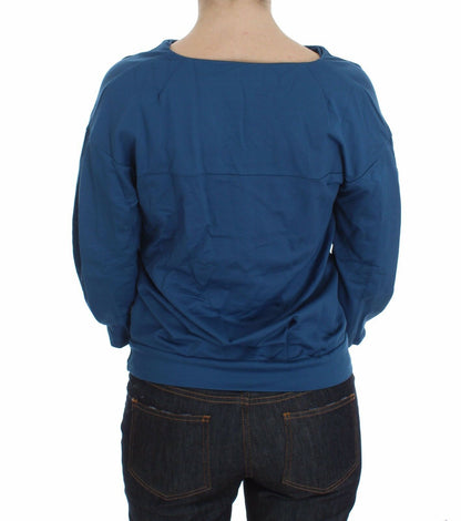 Exte Elegant Deep V-Neck Sweater in Blue Exte