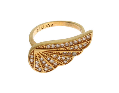 Nialaya Glamorous Gold Plated Crystal Ring Nialaya