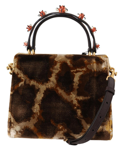 Dolce & Gabbana Elegant Giraffe Pattern Welcome Bag with Gold Accents Dolce & Gabbana