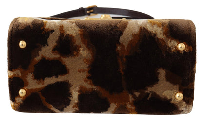 Dolce & Gabbana Elegant Giraffe Pattern Welcome Bag with Gold Accents Dolce & Gabbana