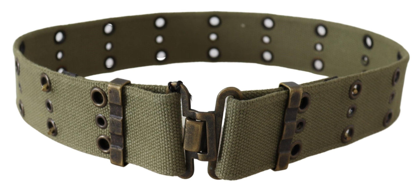 Ermanno Scervino Chic Army Green Cotton Waist Belt Ermanno Scervino