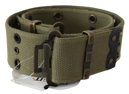 Ermanno Scervino Chic Army Green Cotton Waist Belt Ermanno Scervino