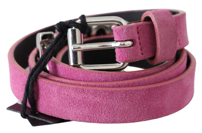 Just Cavalli Fuschia Pink Leather Waist Belt Just Cavalli