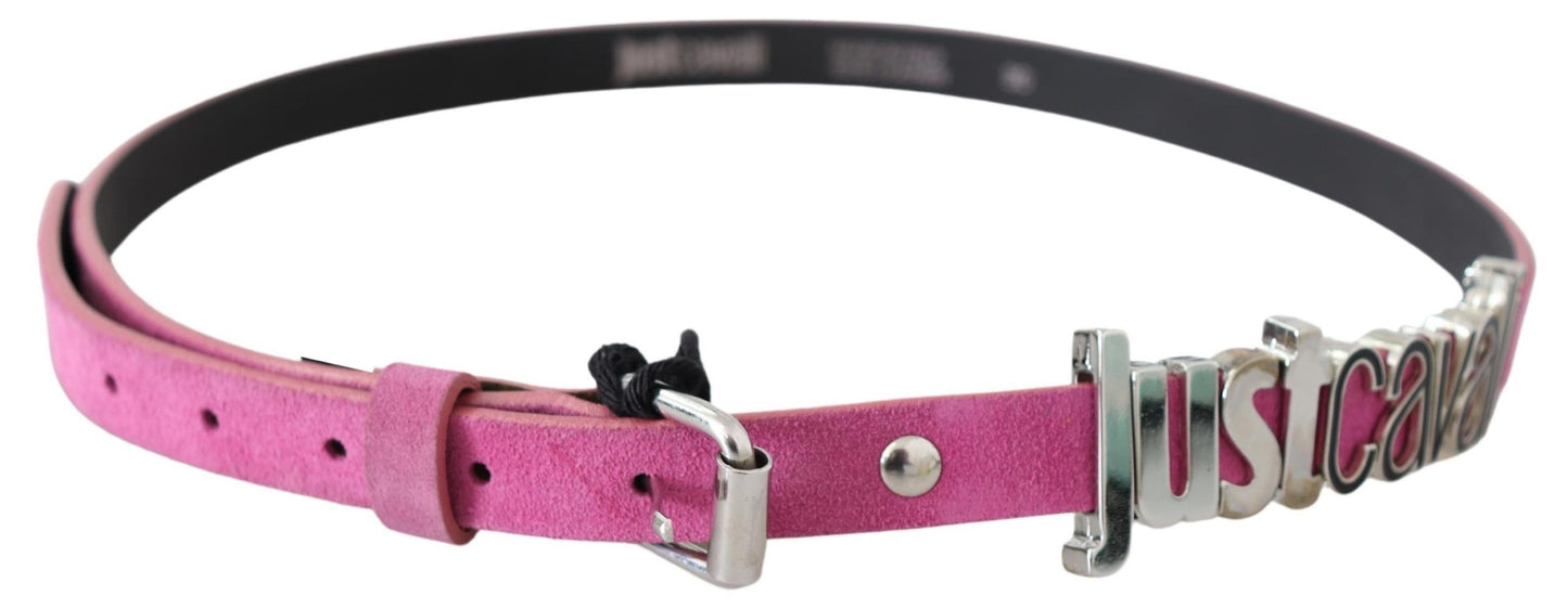 Just Cavalli Fuschia Pink Leather Waist Belt Just Cavalli