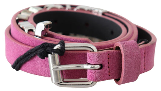 Just Cavalli Fuschia Pink Leather Waist Belt Just Cavalli