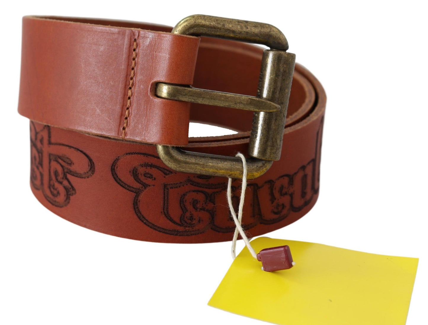 Just Cavalli Chic Brown Leather Logo Waist Belt Just Cavalli