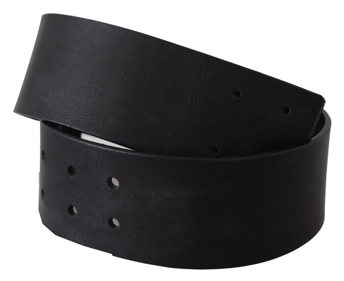 GF Ferre Elegant Solid Black Leather Belt GF Ferre