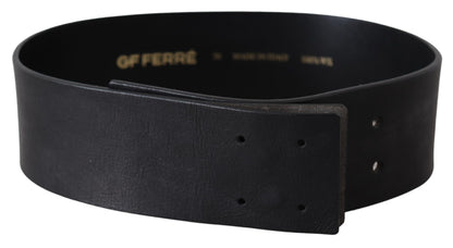 GF Ferre Elegant Solid Black Leather Belt GF Ferre