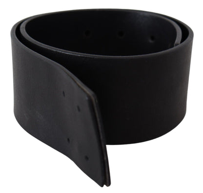 GF Ferre Elegant Solid Black Leather Belt GF Ferre