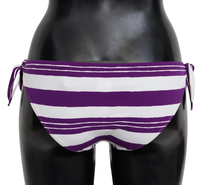 Dolce & Gabbana Chic Striped Bikini Bottom - Effortless Poolside Glamour Dolce & Gabbana