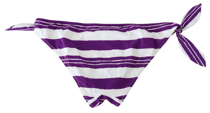 Dolce & Gabbana Chic Striped Bikini Bottom - Effortless Poolside Glamour Dolce & Gabbana