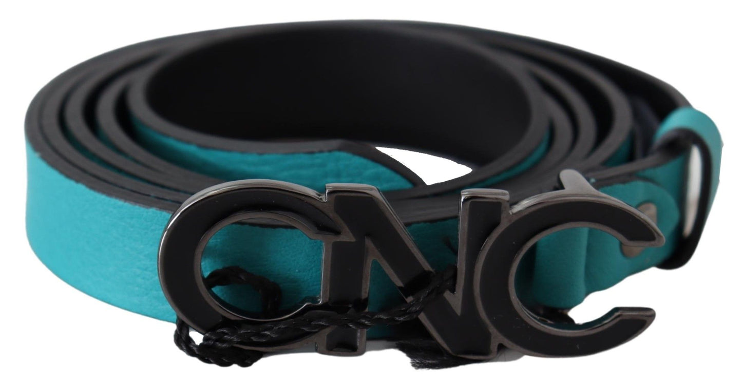 Costume National Chic Blue Green Leather Fashion Belt Costume National