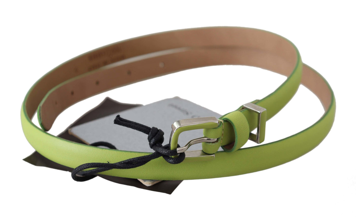 Scervino Street Classic Green Leather Belt with Silver-Tone Hardware Scervino Street