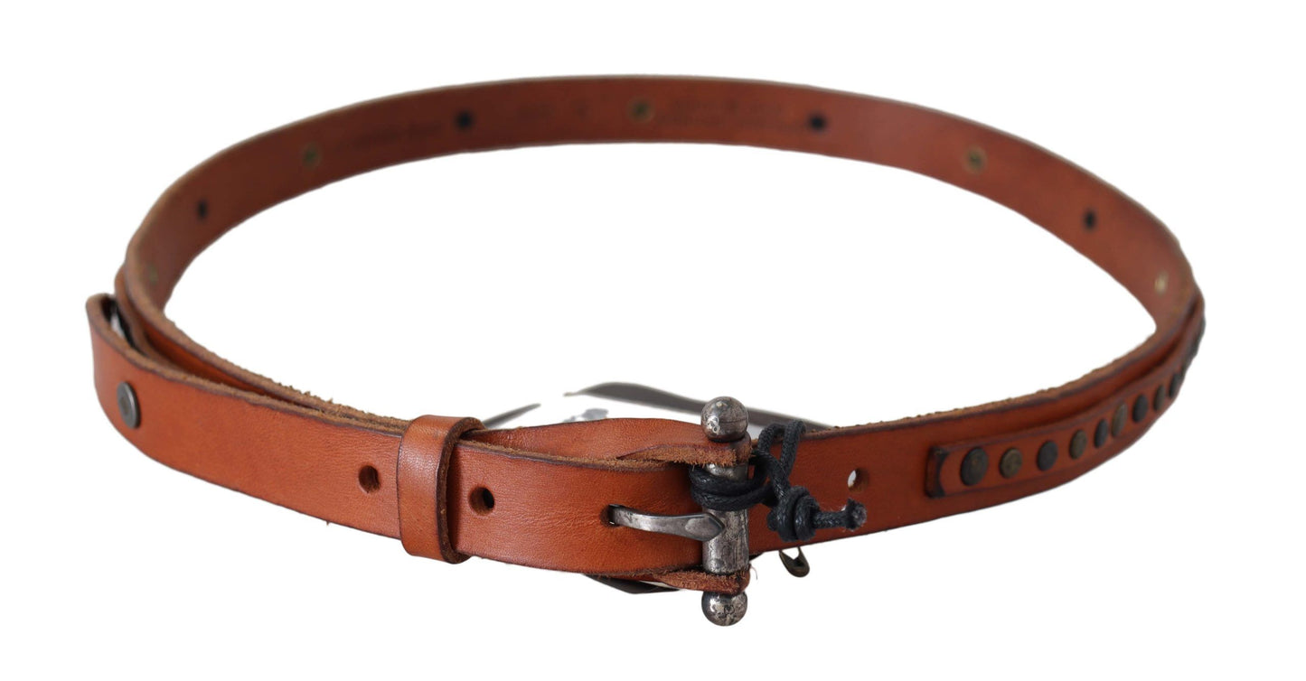 Scervino Street Elegant Leather Waist Belt in Brown Scervino Street