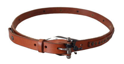 Scervino Street Elegant Leather Waist Belt in Brown Scervino Street