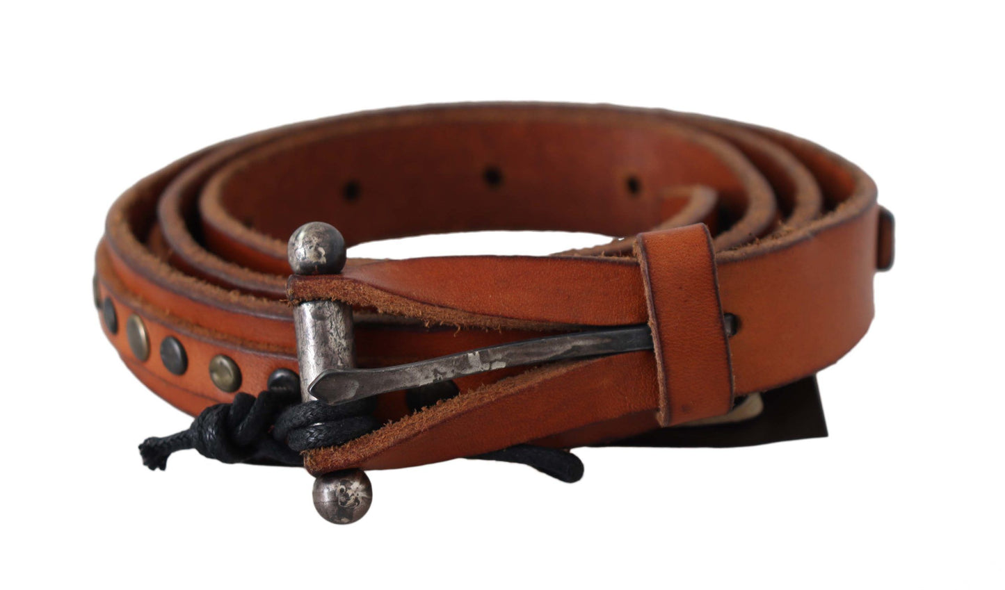 Scervino Street Elegant Leather Waist Belt in Brown Scervino Street