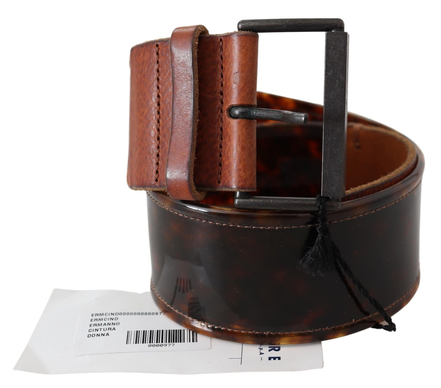 Ermanno Scervino Elegant Dark Brown Leather Belt with Vintage Buckle Ermanno Scervino