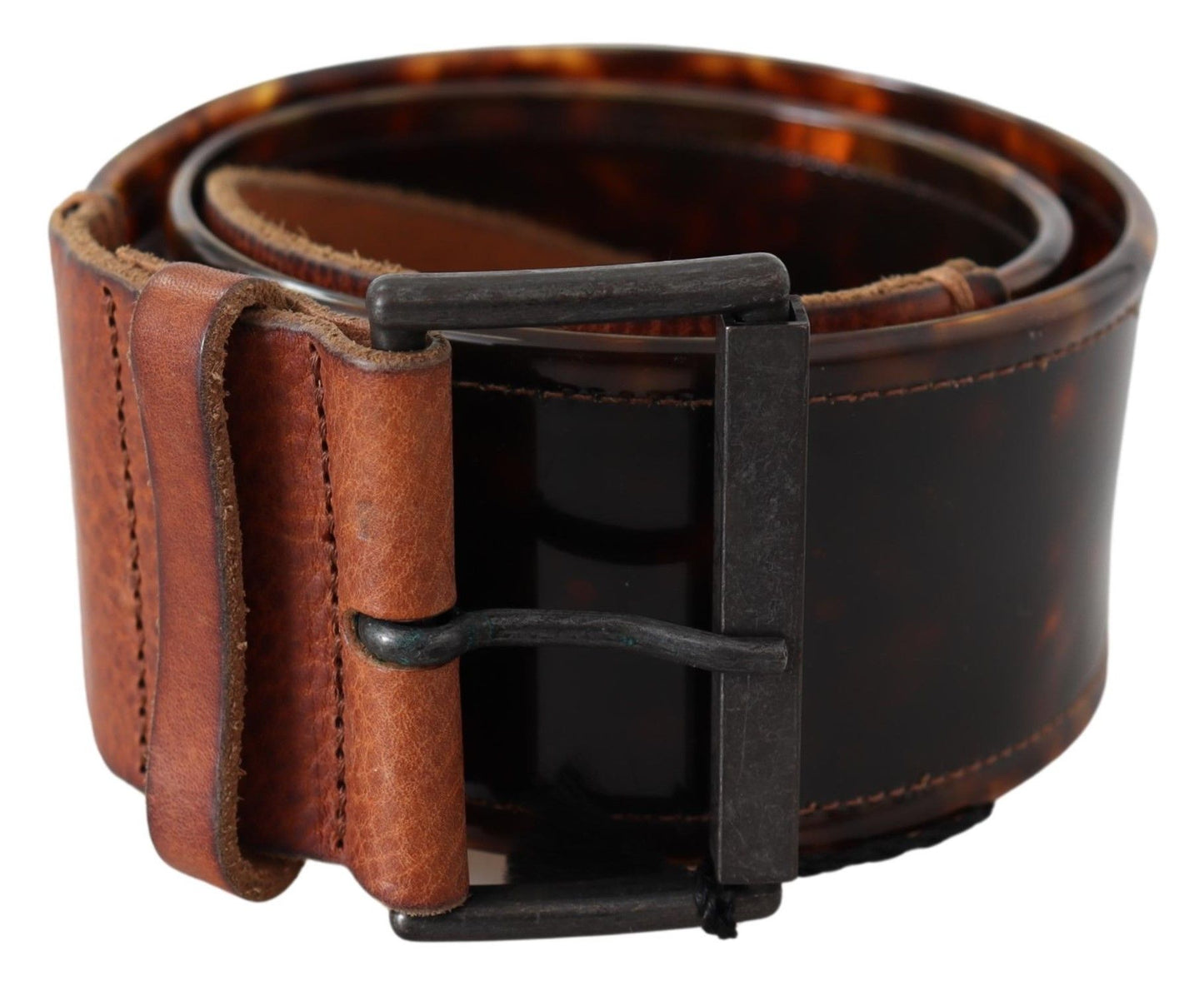 Ermanno Scervino Elegant Dark Brown Leather Belt with Vintage Buckle Ermanno Scervino