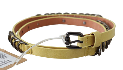 John Galliano Chic Yellow Leather Skinny Belt John Galliano