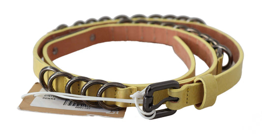 John Galliano Chic Yellow Leather Skinny Belt John Galliano