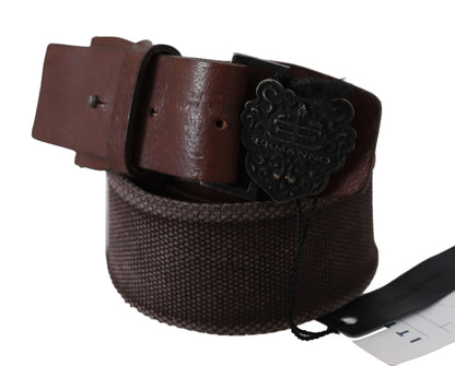 Ermanno Scervino Classic Dark Brown Leather Belt with Logo Buckle Ermanno Scervino