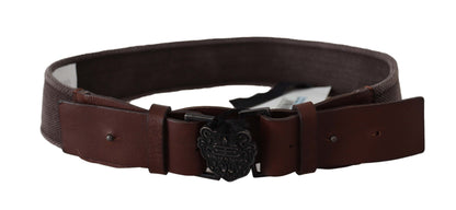 Ermanno Scervino Classic Dark Brown Leather Belt with Logo Buckle Ermanno Scervino