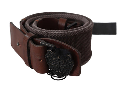 Ermanno Scervino Classic Dark Brown Leather Belt with Logo Buckle Ermanno Scervino