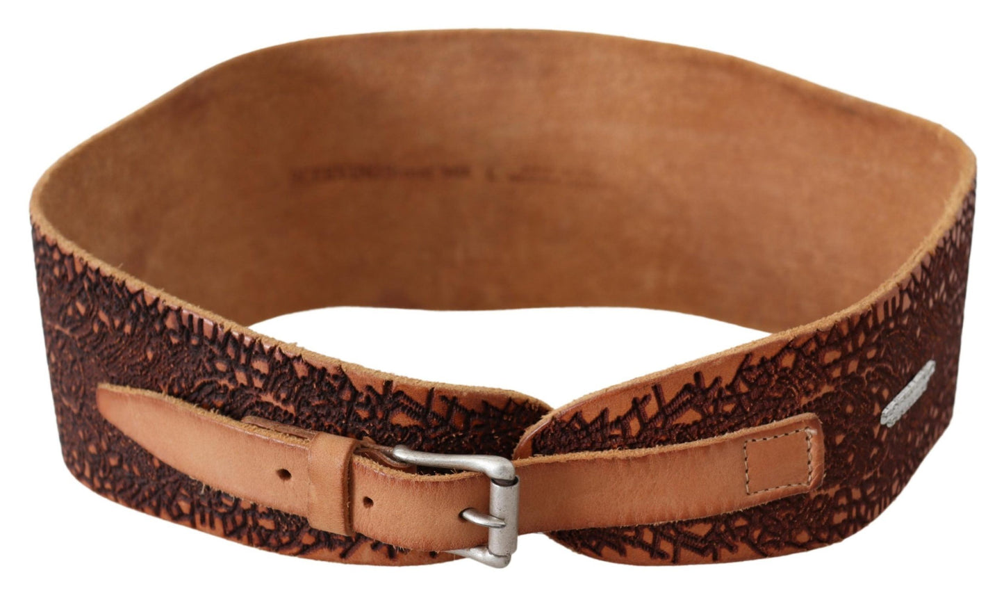 Scervino Street Elegant Brown Leather Fashion Belt Scervino Street