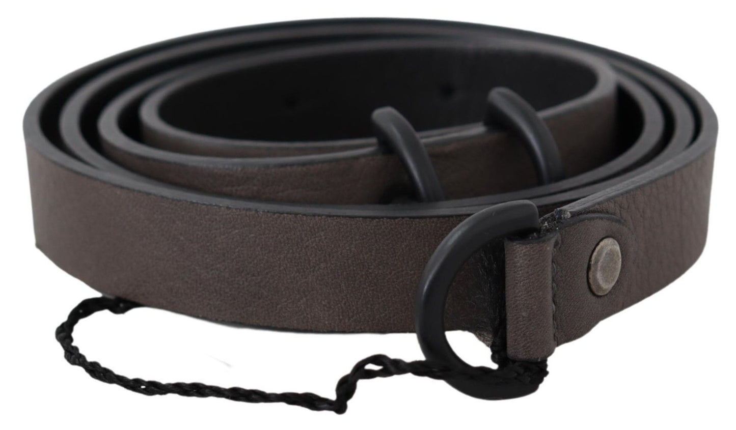 Costume National Elegant Dark Brown Leather Belt Costume National