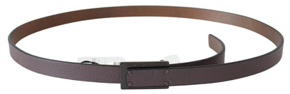 Costume National Elegant Dark Brown Leather Belt Costume National