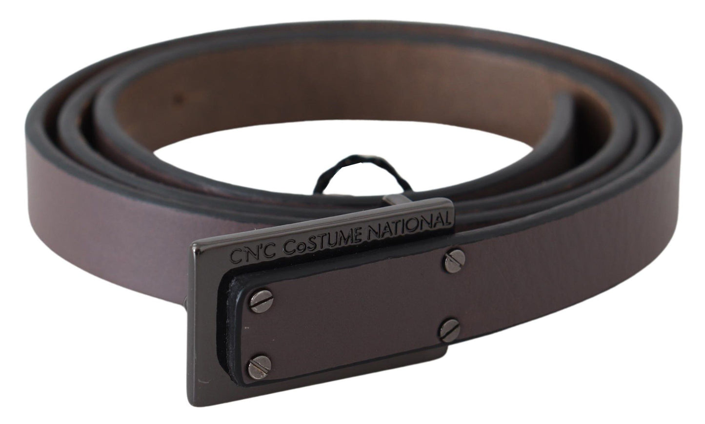 Costume National Elegant Dark Brown Leather Belt Costume National