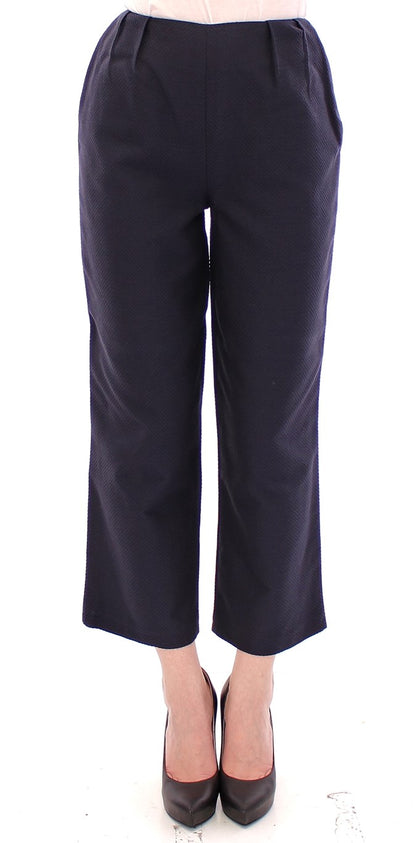 Andrea Incontri Chic Cropped Blue Pants - Exquisite Craftsmanship Andrea Incontri