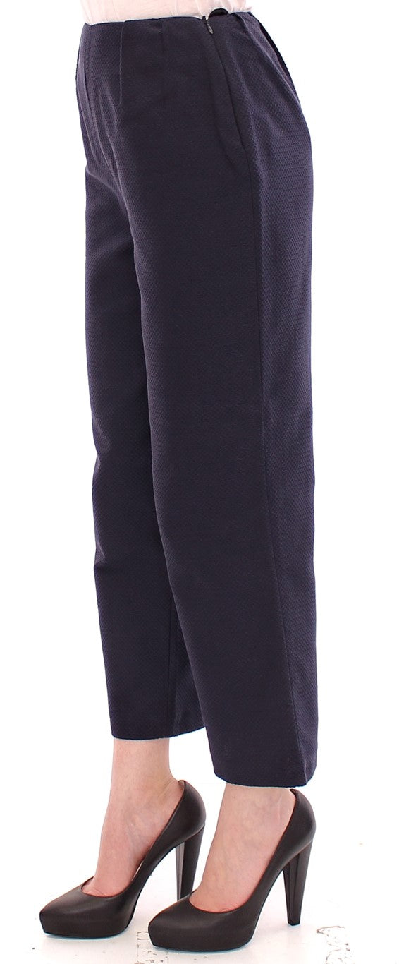 Andrea Incontri Chic Cropped Blue Pants - Exquisite Craftsmanship Andrea Incontri