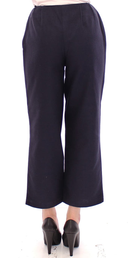 Andrea Incontri Chic Cropped Blue Pants - Exquisite Craftsmanship Andrea Incontri