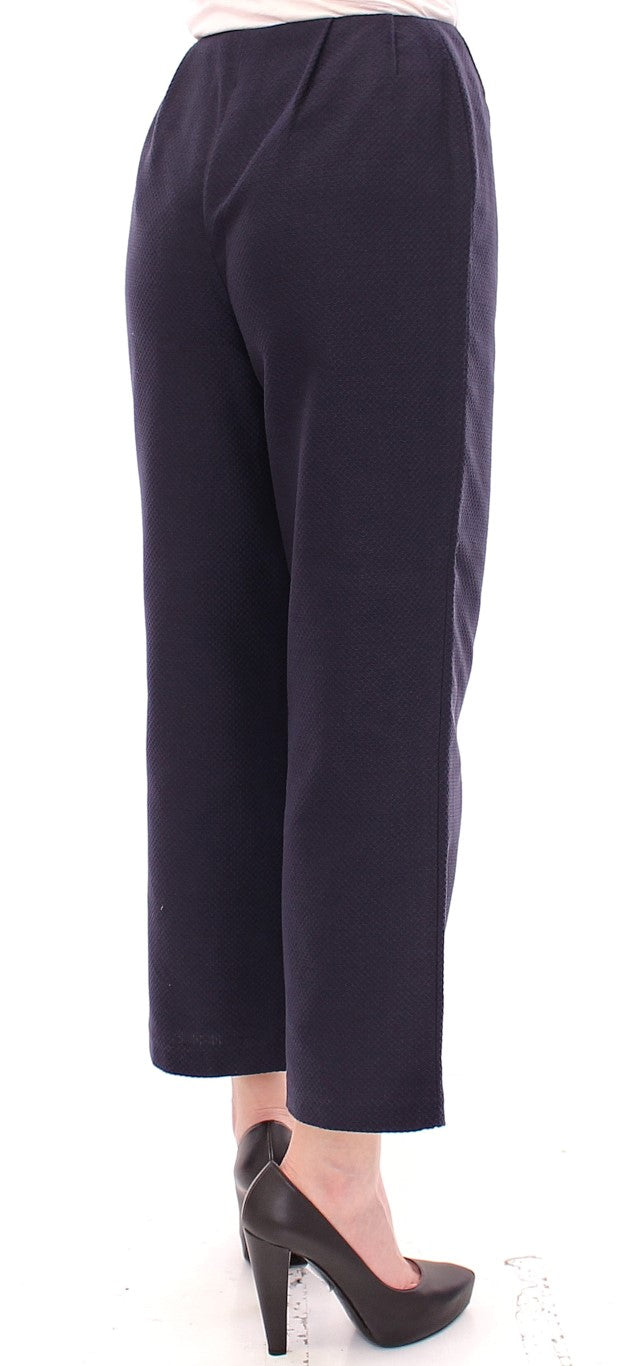 Andrea Incontri Chic Cropped Blue Pants - Exquisite Craftsmanship Andrea Incontri