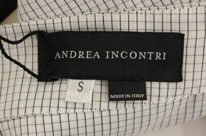 Andrea Incontri Chic White Checkered Cotton Shorts Andrea Incontri