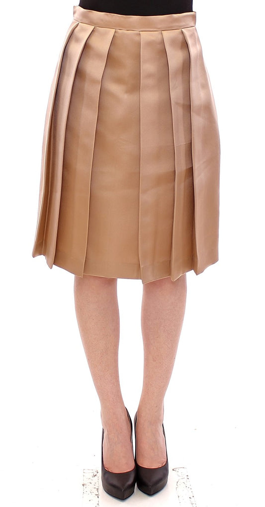 Andrea Incontri Elegant Silk Pleated Knee-Length Skirt Andrea Incontri