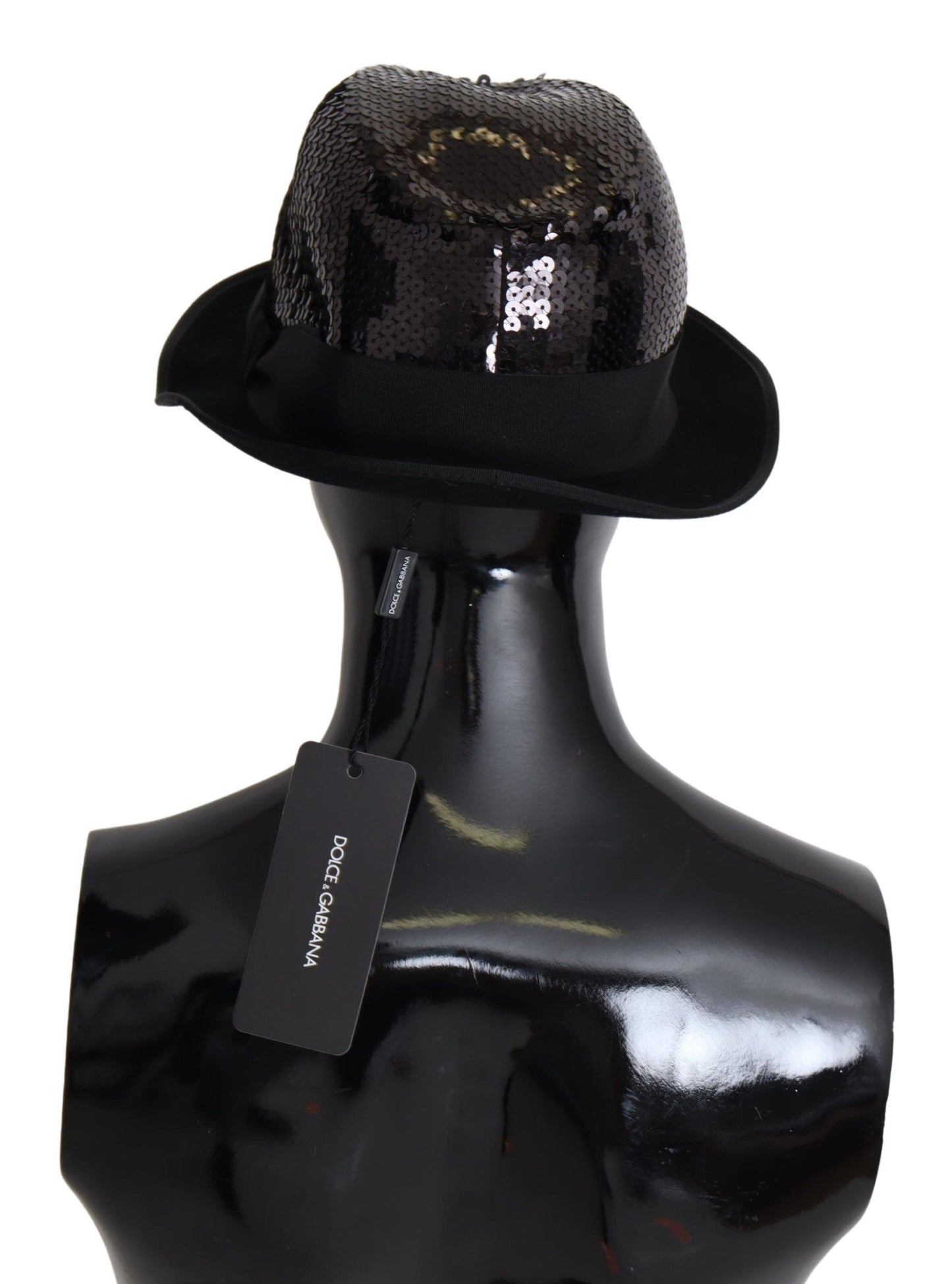 Dolce & Gabbana Elegant Black Sequin Fedora Hat Dolce & Gabbana